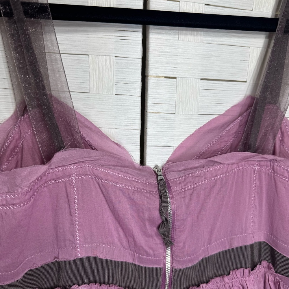 Ann Taylor Loft Lavender Ballerina Type Dress w/Ribbon Waist Sheer Straps Size 8 - Picture 6 of 12